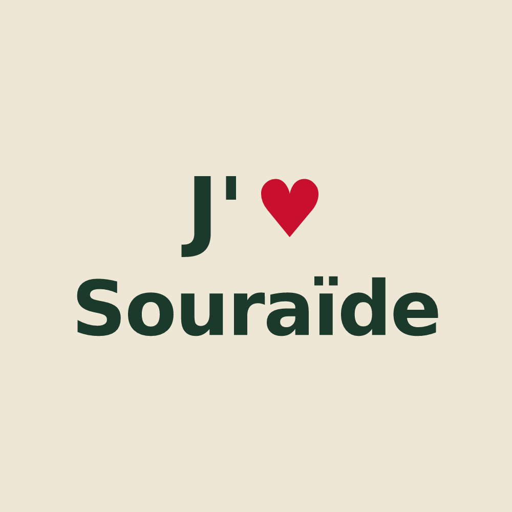 Tote bag personnalisé Souraïde — design J'aime Souraïde