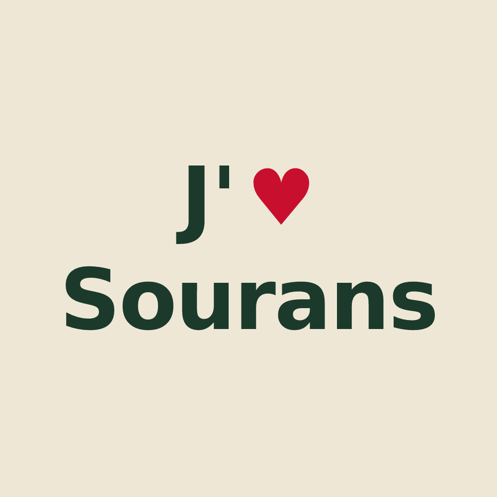 Tote bag personnalisé Sourans — design J'aime Sourans