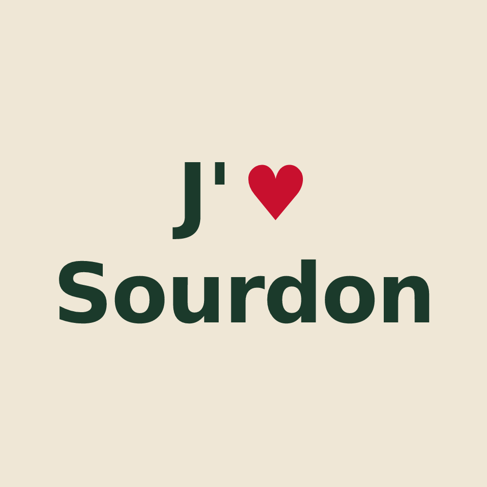 Tote bag personnalisé Sourdon — design J'aime Sourdon