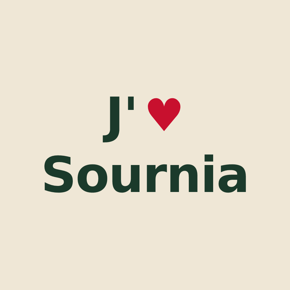 Tote bag personnalisé Sournia — design J'aime Sournia