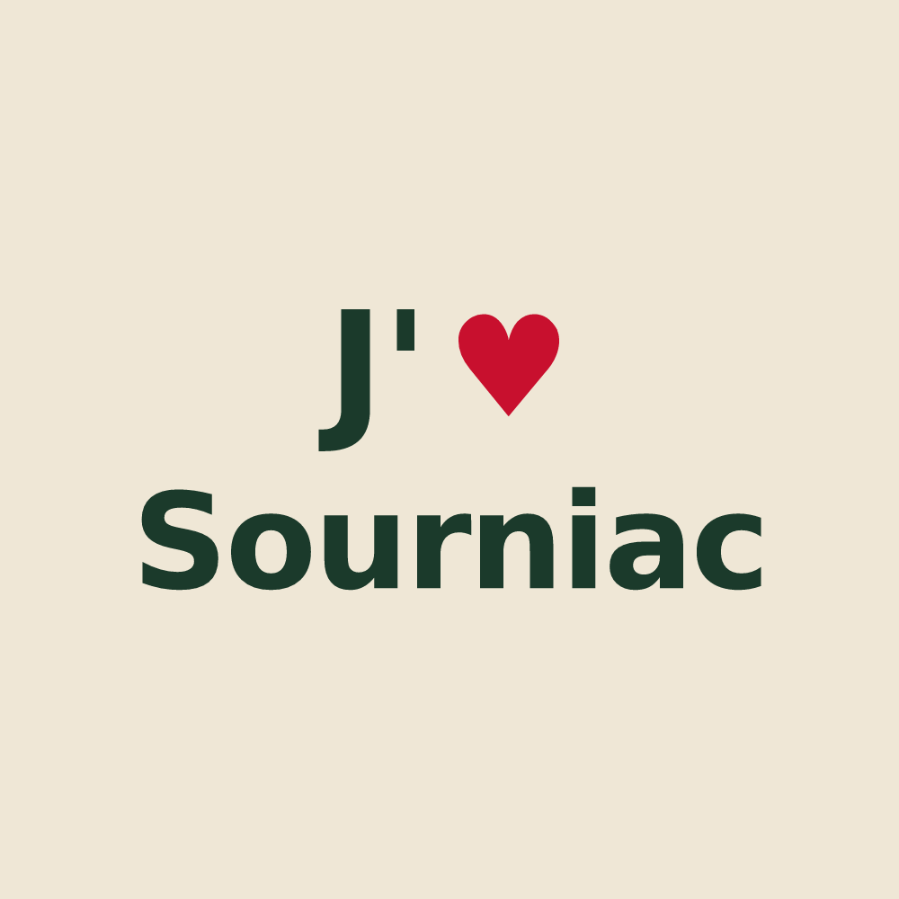 Tote bag personnalisé Sourniac — design J'aime Sourniac