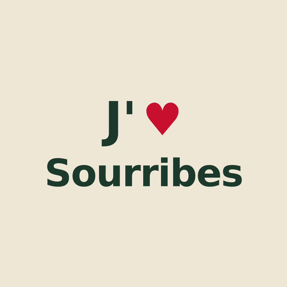 Tote bag personnalisé Sourribes — design J'aime Sourribes