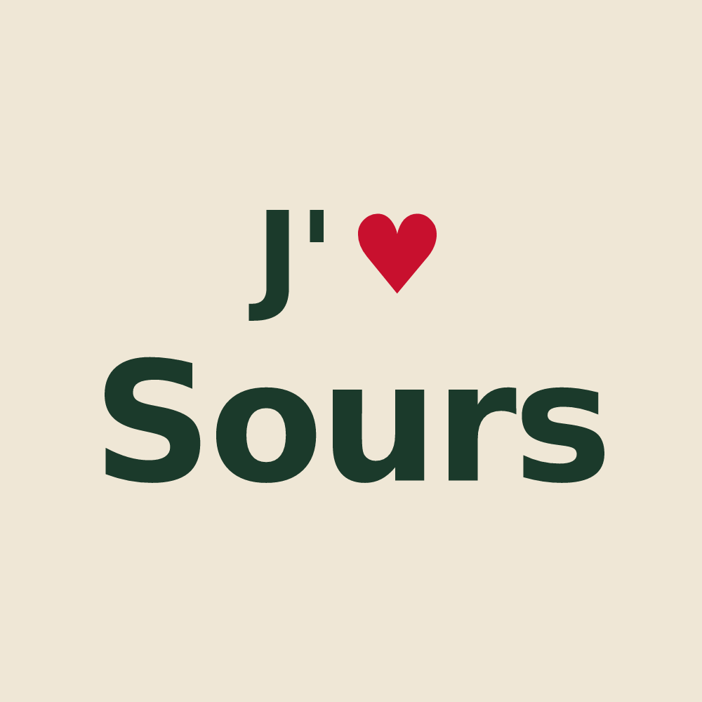 Tote bag personnalisé Sours — design J'aime Sours