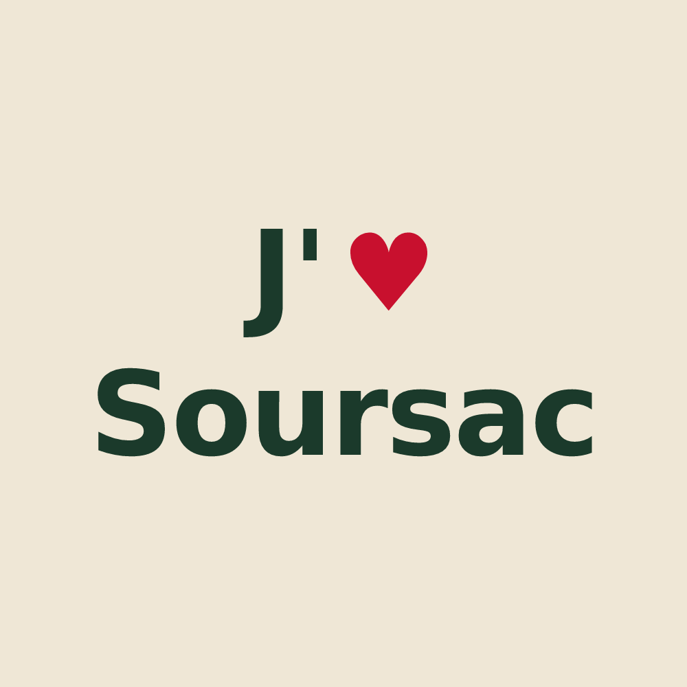 Tote bag personnalisé Soursac — design J'aime Soursac