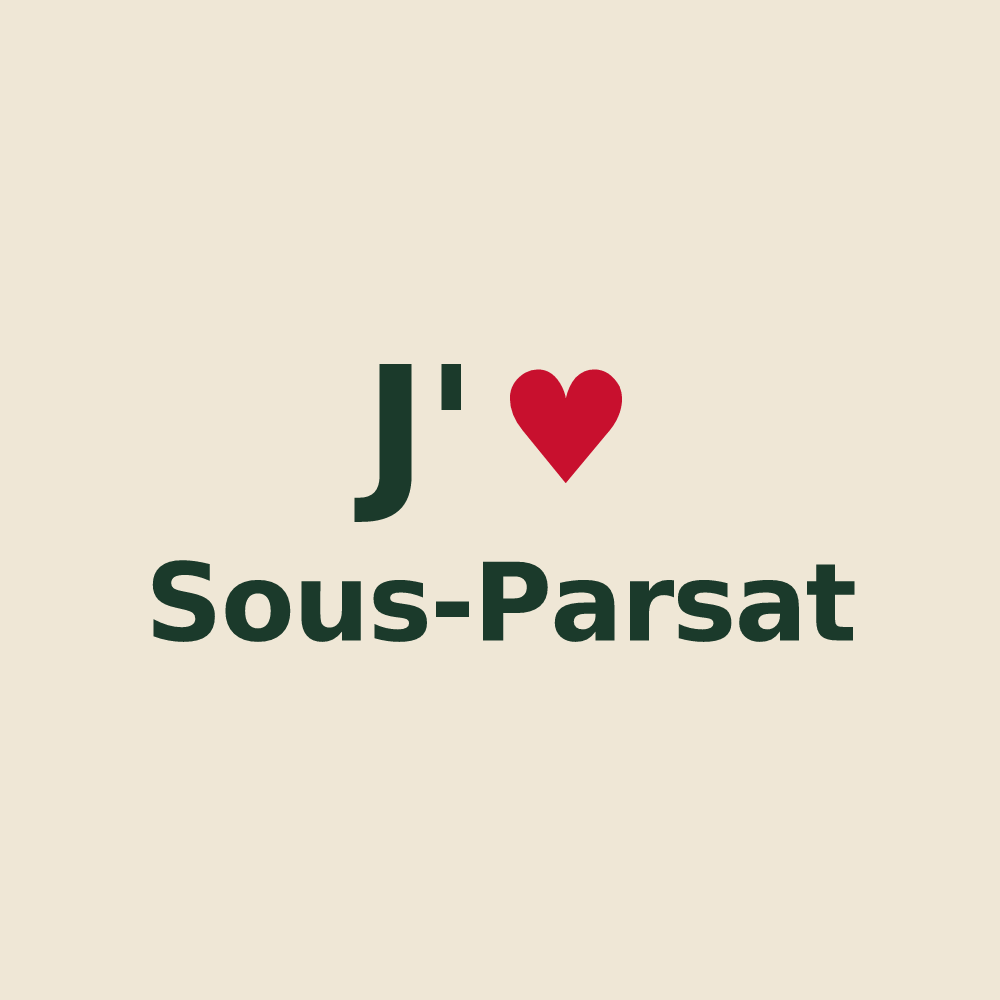 Tote bag personnalisé Sous-Parsat — design J'aime Sous-Parsat