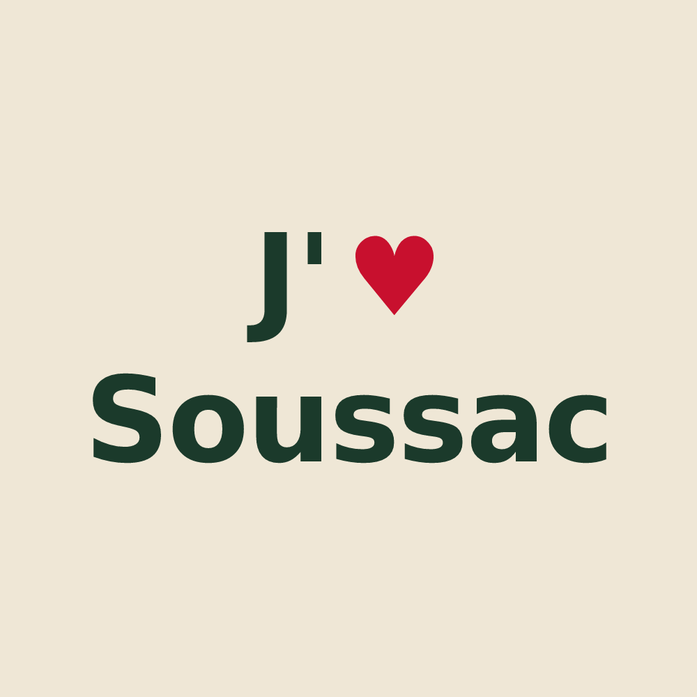 Tote bag personnalisé Soussac — design J'aime Soussac