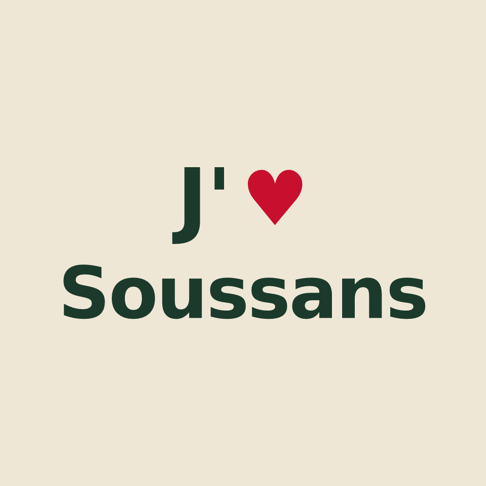 Tote bag personnalisé Soussans — design J'aime Soussans