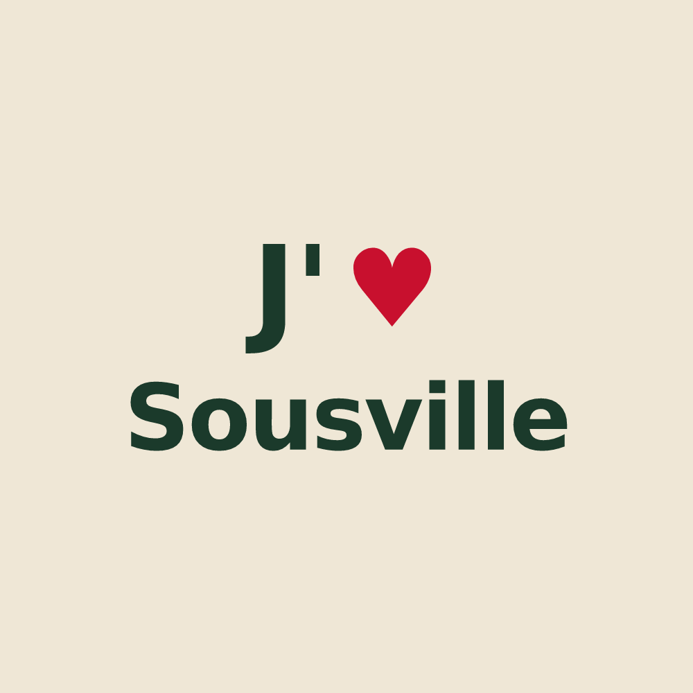 Tote bag personnalisé Sousville — design J'aime Sousville