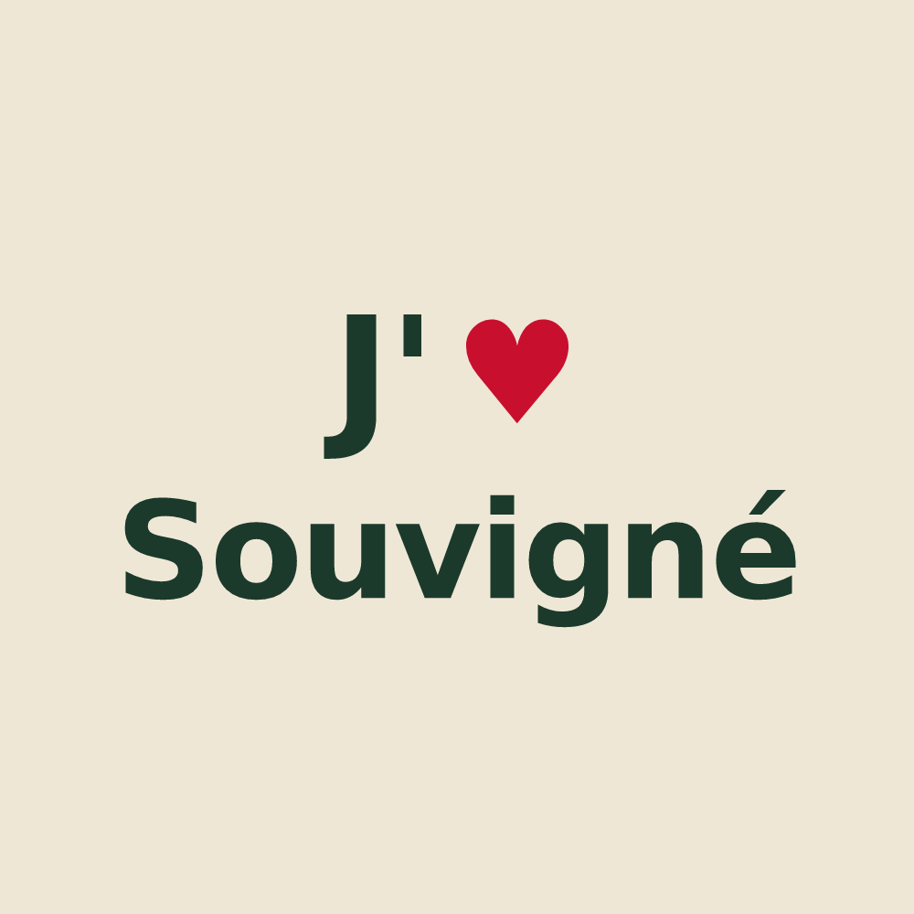 Tote bag personnalisé Souvigné — design J'aime Souvigné