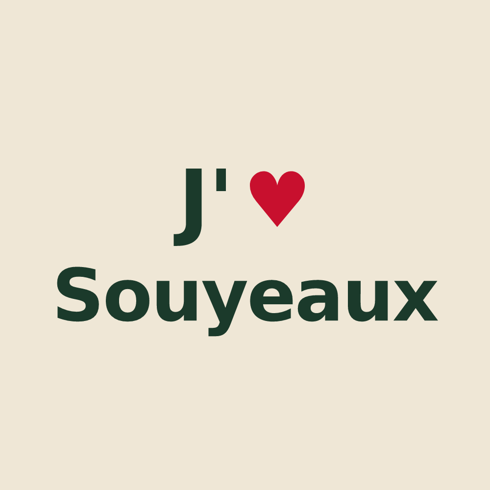 Tote bag personnalisé Souyeaux — design J'aime Souyeaux