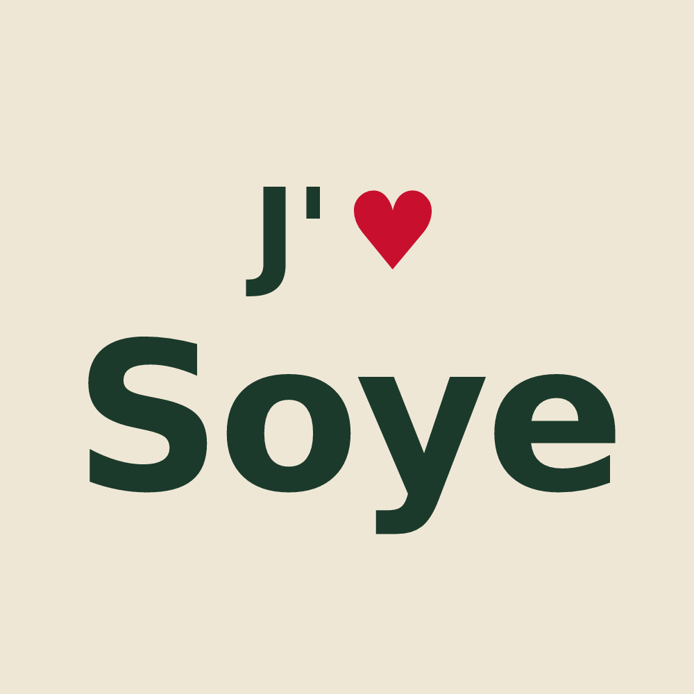 Tote bag personnalisé Soye — design « J'aime Soye » imprimé sur le tote bag