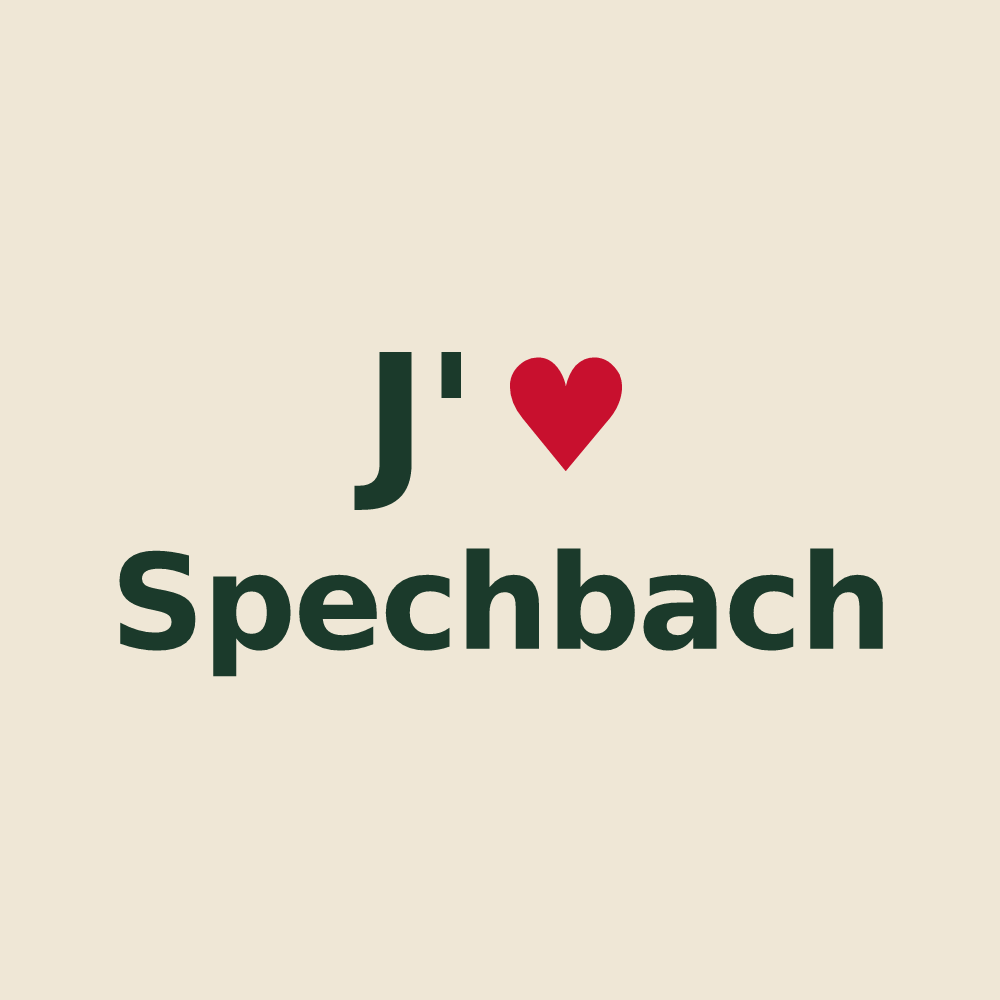 Tote bag personnalisé Spechbach — design J'aime Spechbach
