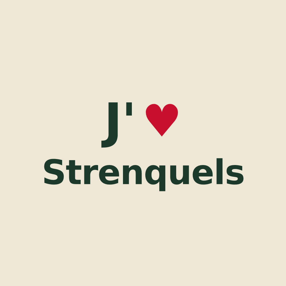 Tote bag personnalisé Strenquels — design J'aime Strenquels