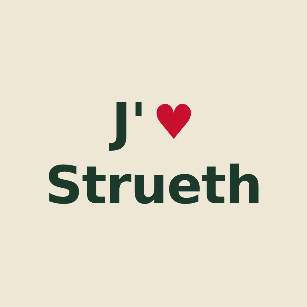 Tote bag personnalisé Strueth — design J'aime Strueth