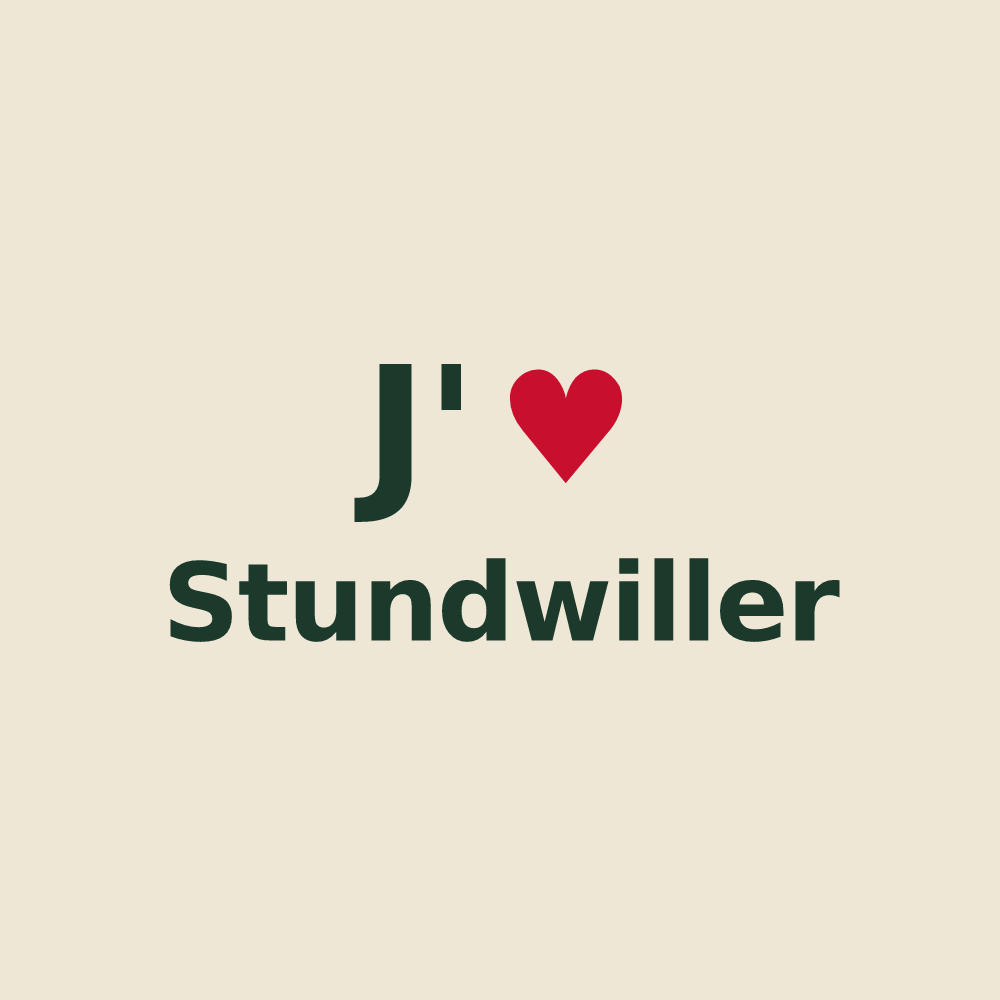 Tote bag personnalisé Stundwiller — design J'aime Stundwiller