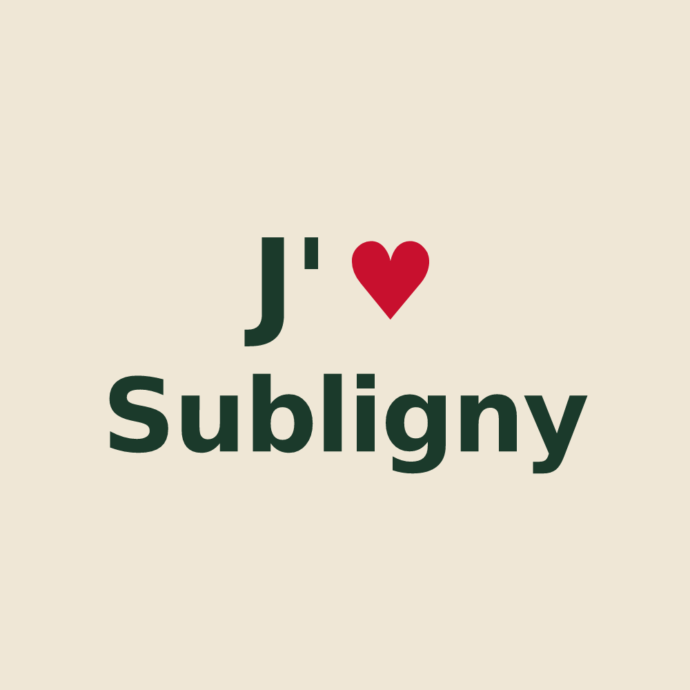 Tote bag personnalisé Subligny — design J'aime Subligny