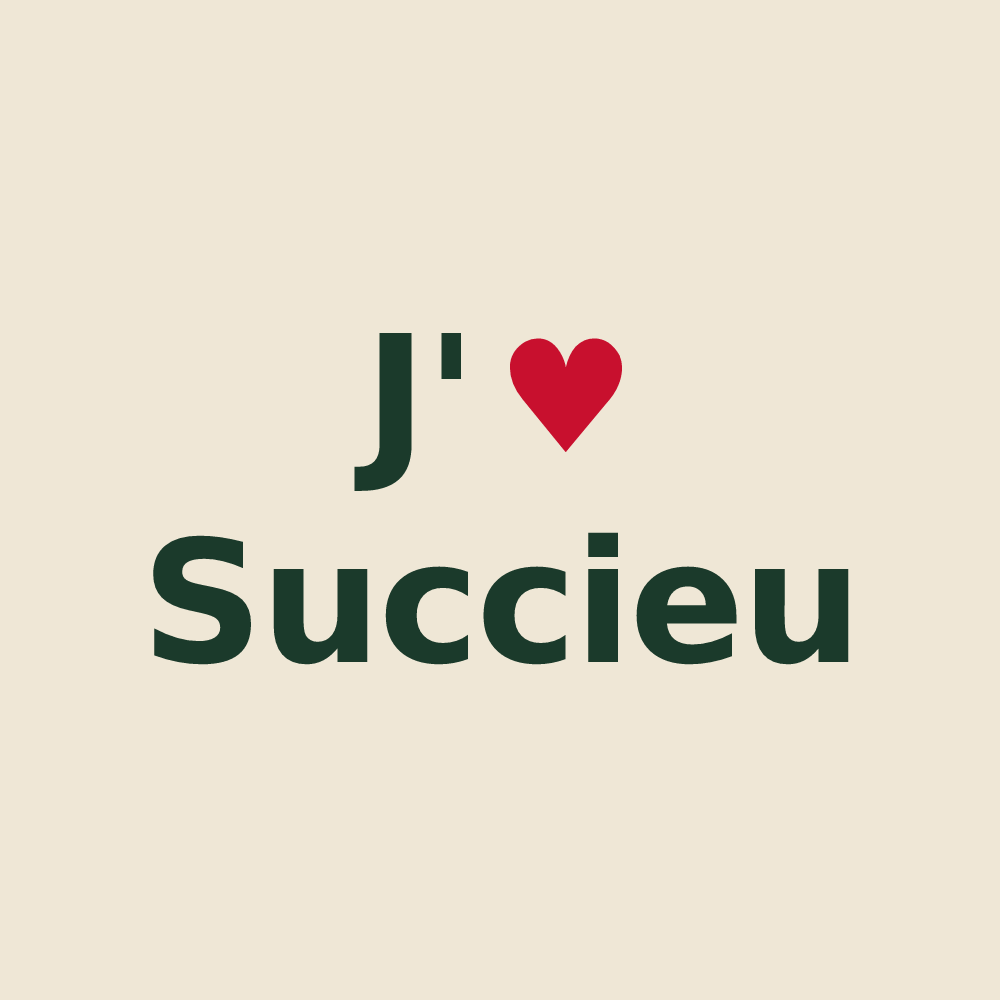 Tote bag personnalisé Succieu — design J'aime Succieu