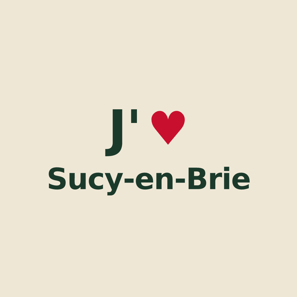 Tote bag personnalisé Sucy-en-Brie — design J'aime Sucy-en-Brie