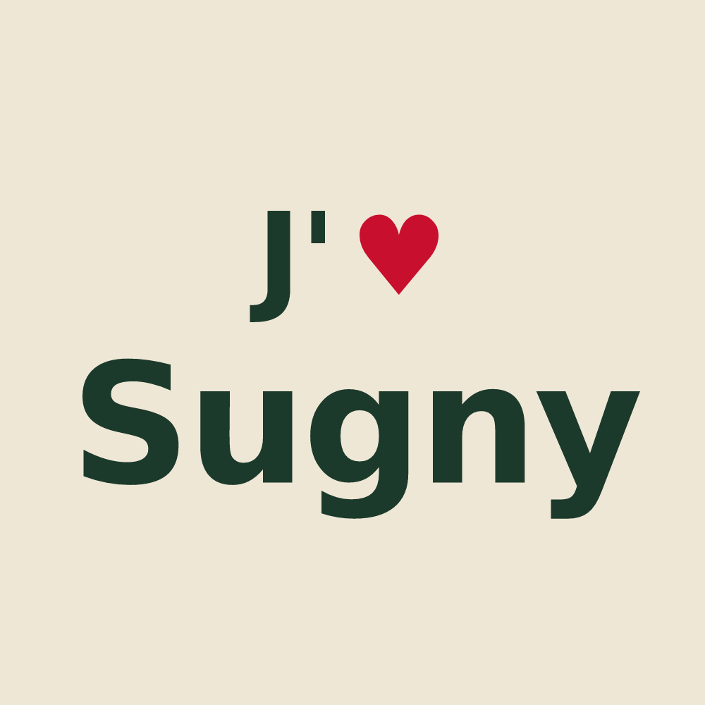 Tote bag personnalisé Sugny — design J'aime Sugny