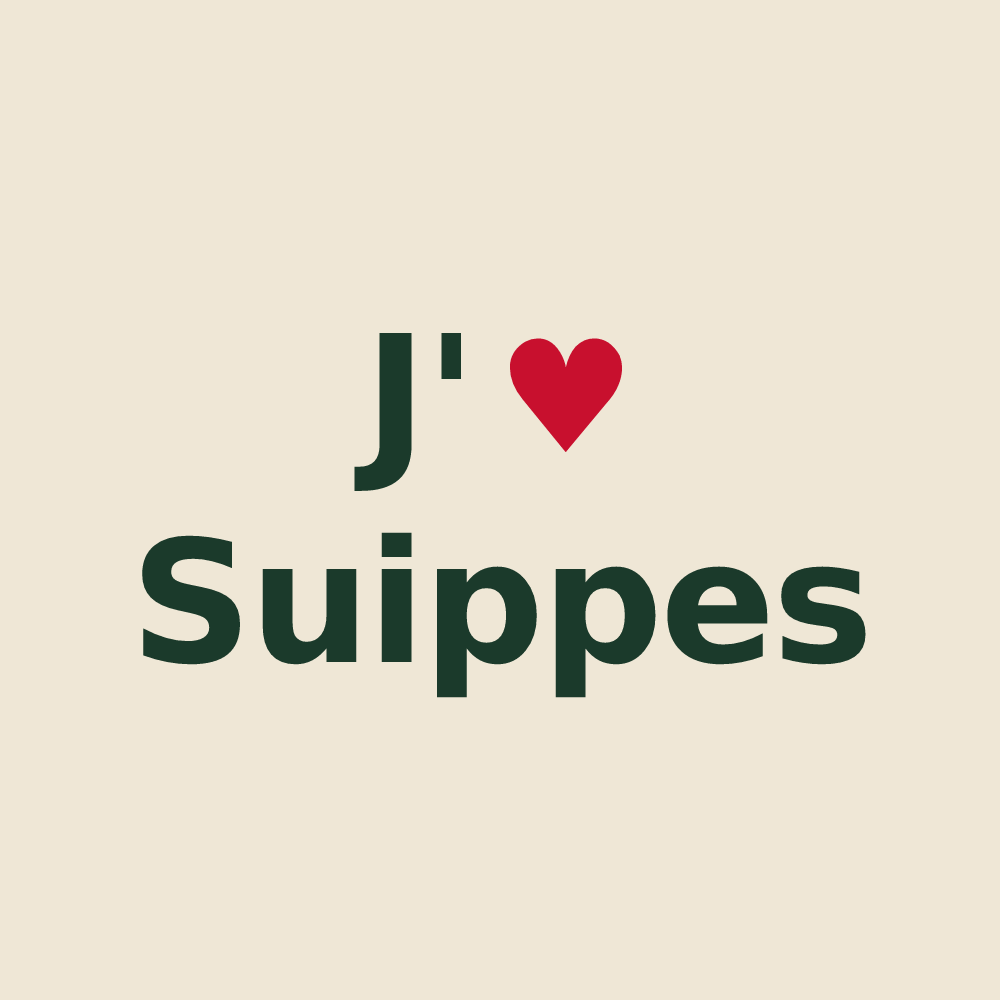 Tote bag personnalisé Suippes — design J'aime Suippes