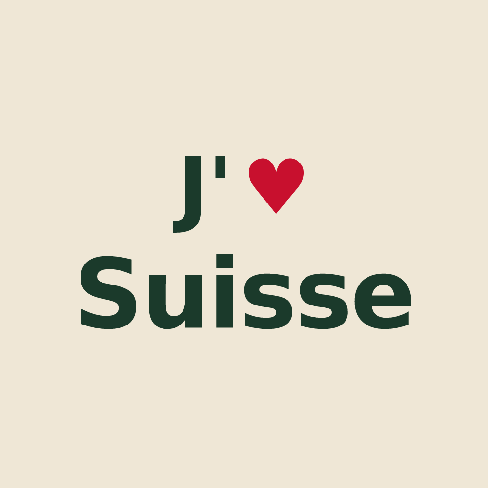 Tote bag personnalisé Suisse — design J'aime Suisse