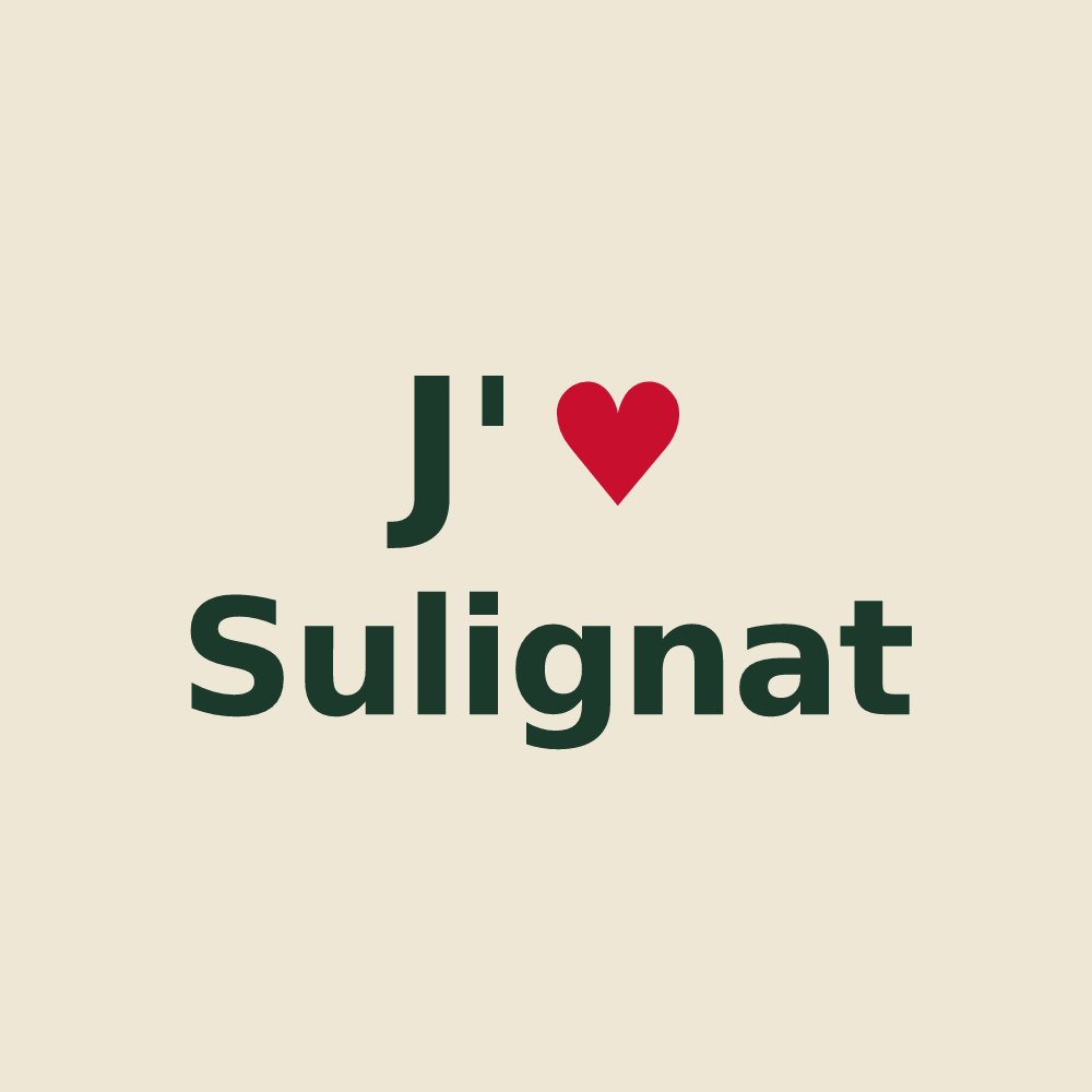 Tote bag personnalisé Sulignat — design J'aime Sulignat