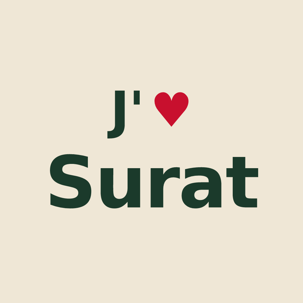 Tote bag personnalisé Surat — design J'aime Surat