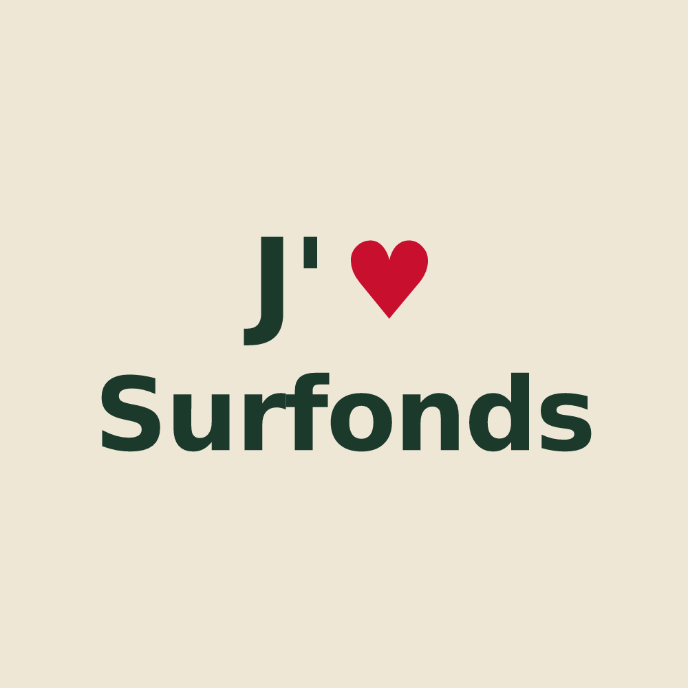 Tote bag personnalisé Surfonds — design J'aime Surfonds