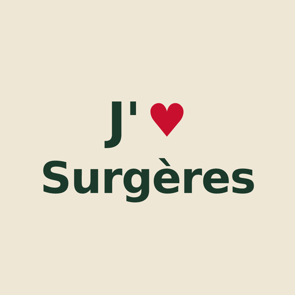Tote bag personnalisé Surgères — design J'aime Surgères