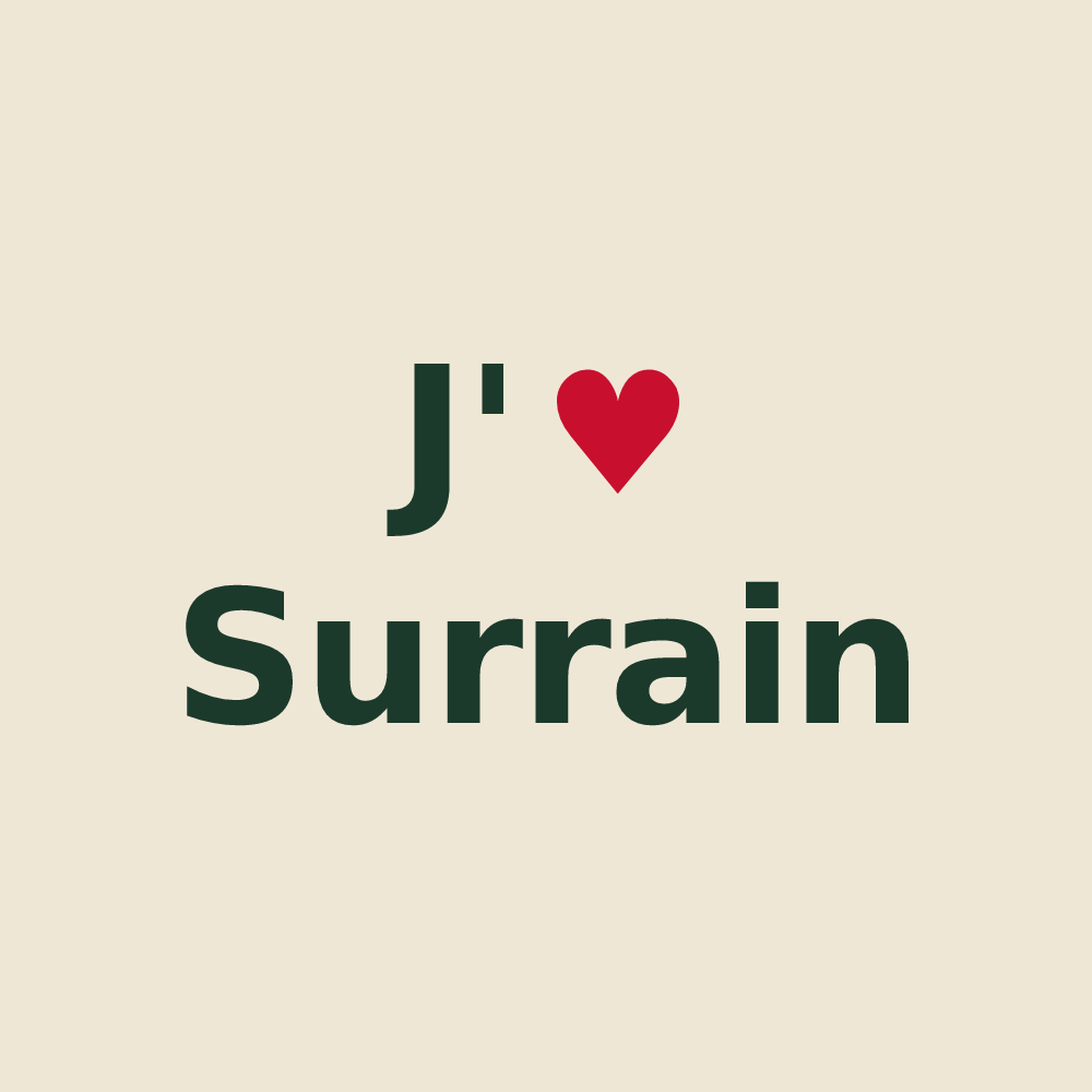 Tote bag personnalisé Surrain — design J'aime Surrain