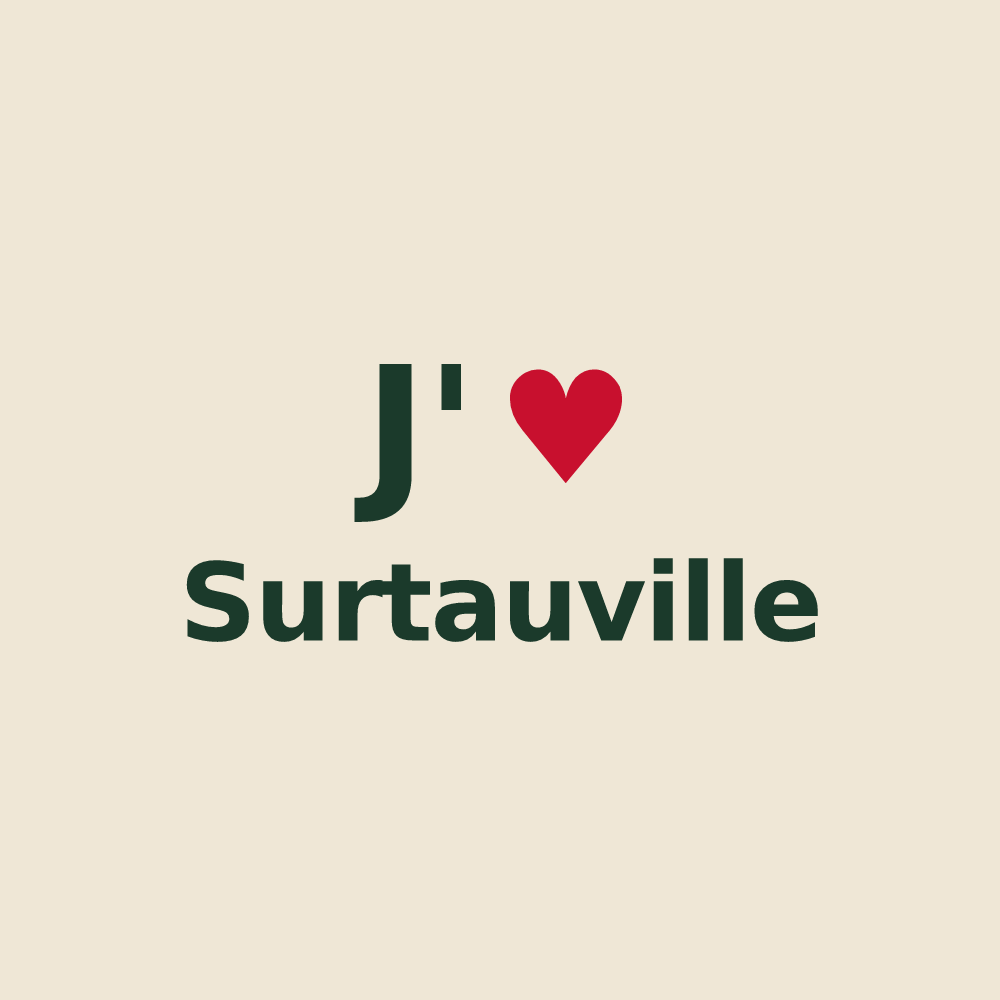 Tote bag personnalisé Surtauville — design J'aime Surtauville