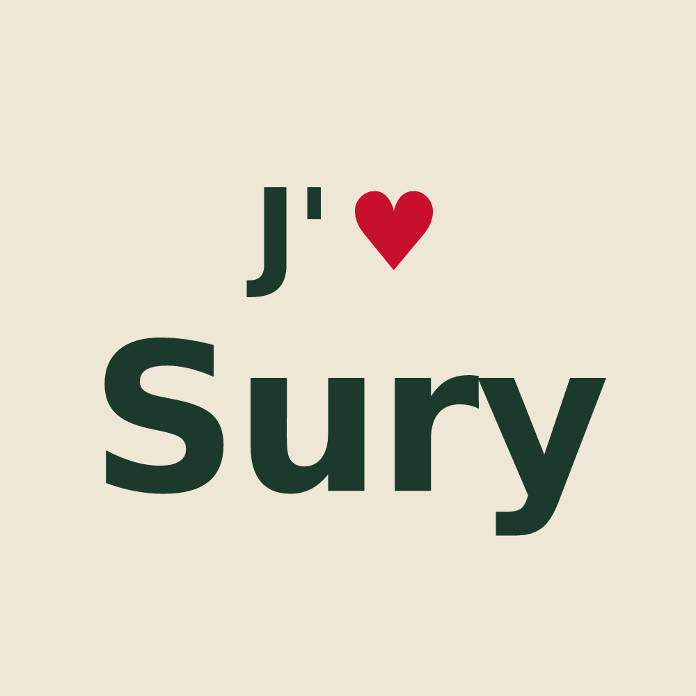 Tote bag personnalisé Sury — design J'aime Sury