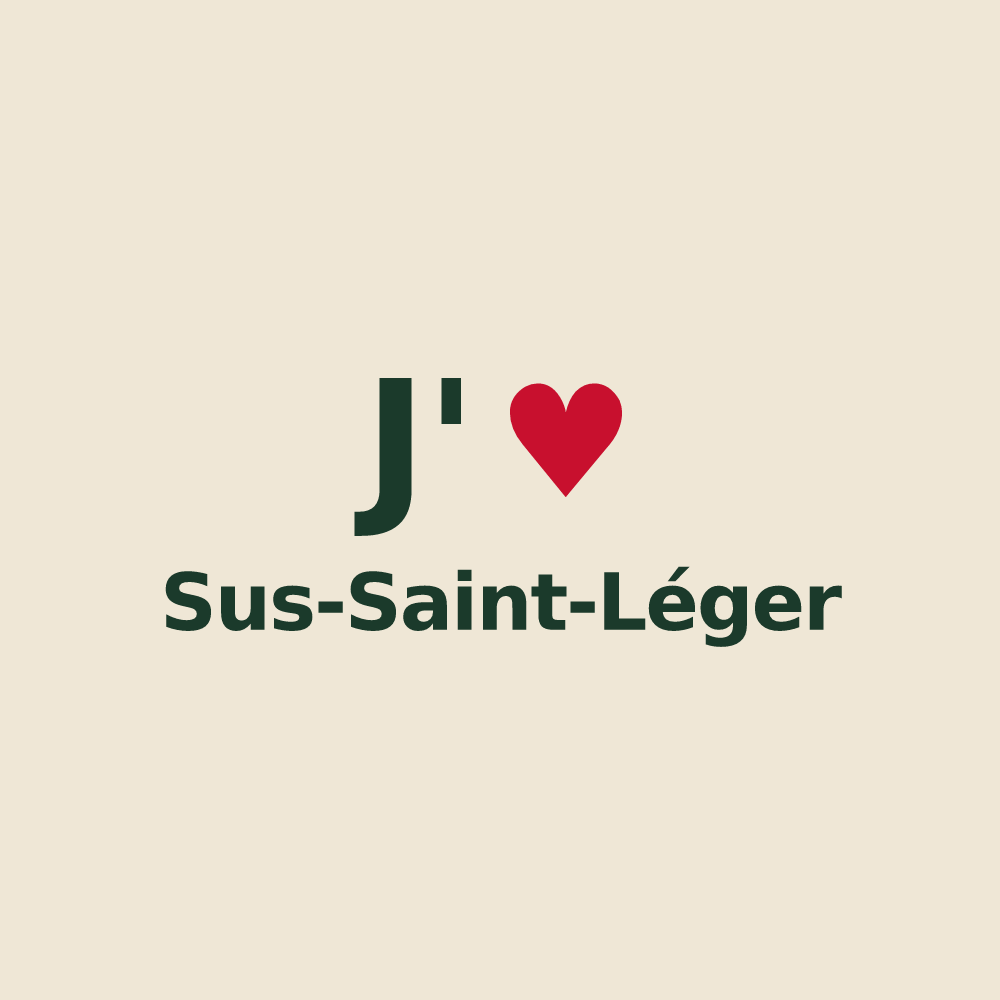 Tote bag personnalisé Sus-Saint-Léger — design J'aime Sus-Saint-Léger