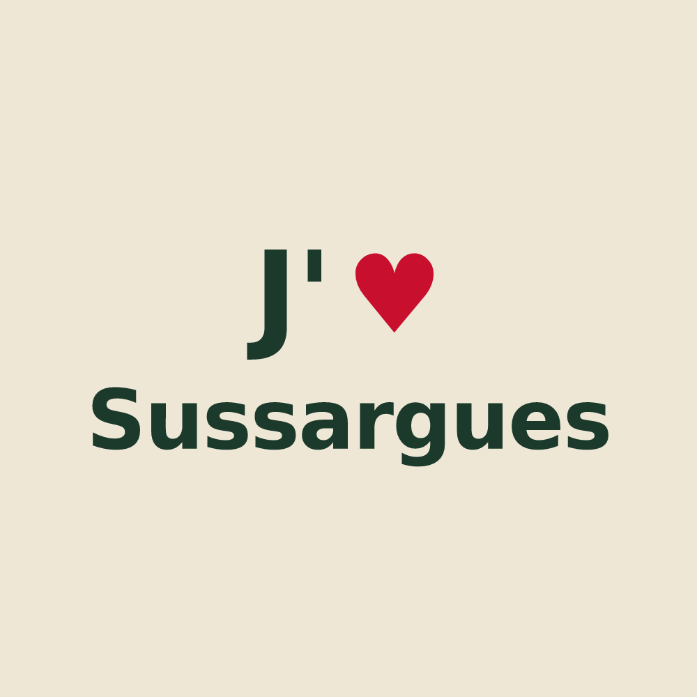 Tote bag personnalisé Sussargues — design J'aime Sussargues