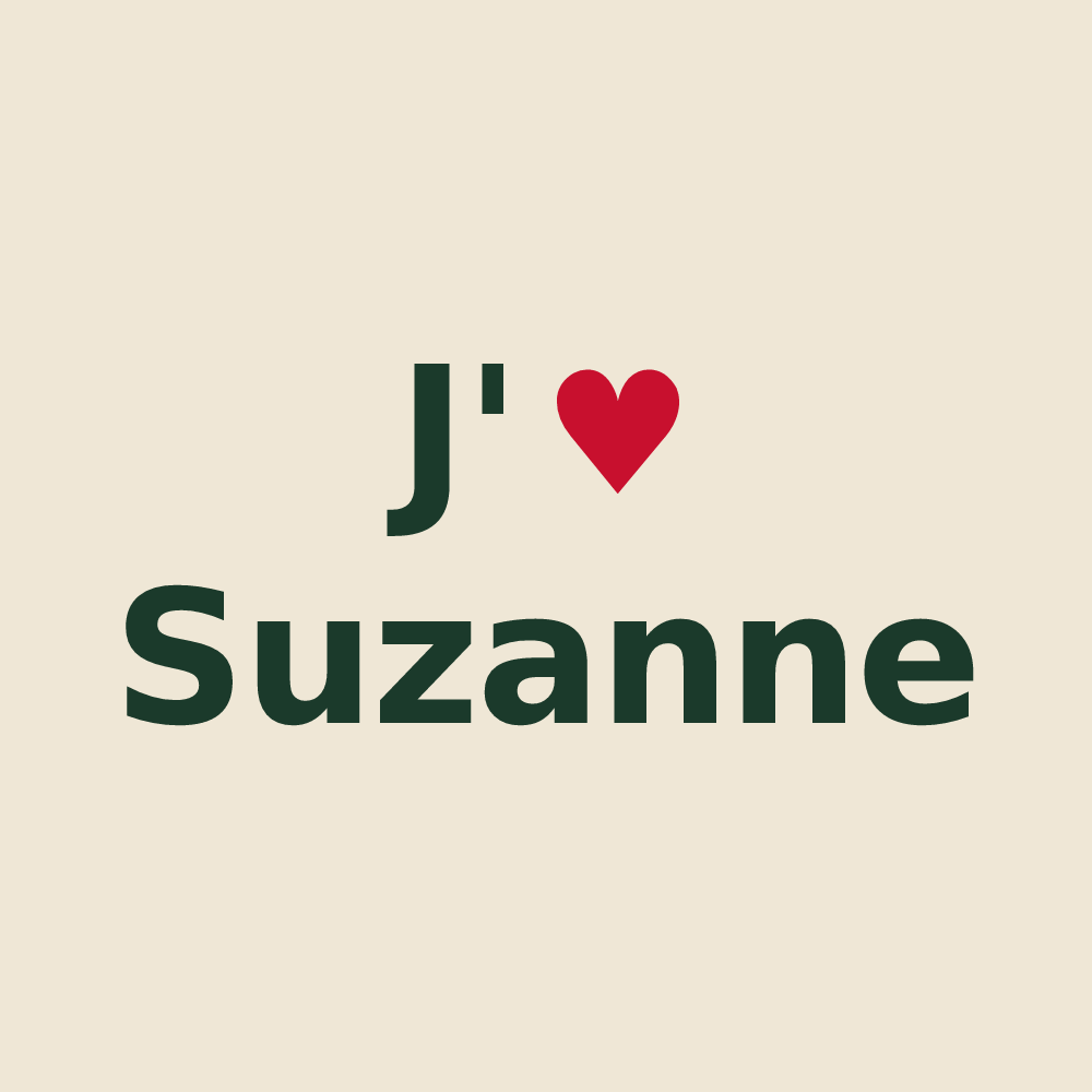 Tote bag personnalisé Suzanne — design J'aime Suzanne