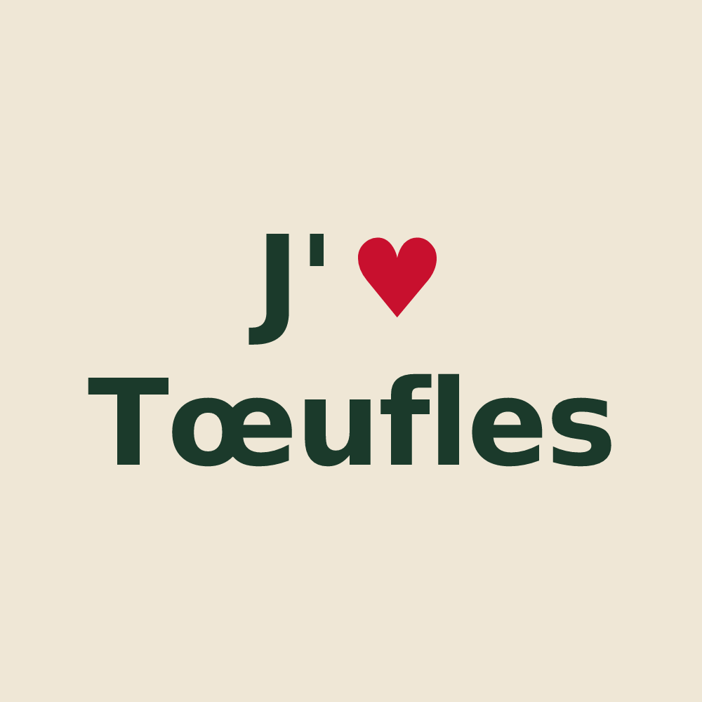 Tote bag personnalisé Tœufles — design J'aime Tœufles