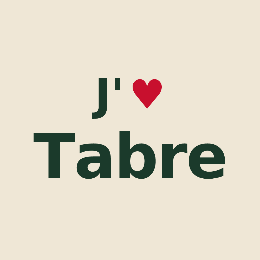 Tote bag personnalisé Tabre — design « J'aime Tabre » imprimé sur le tote bag