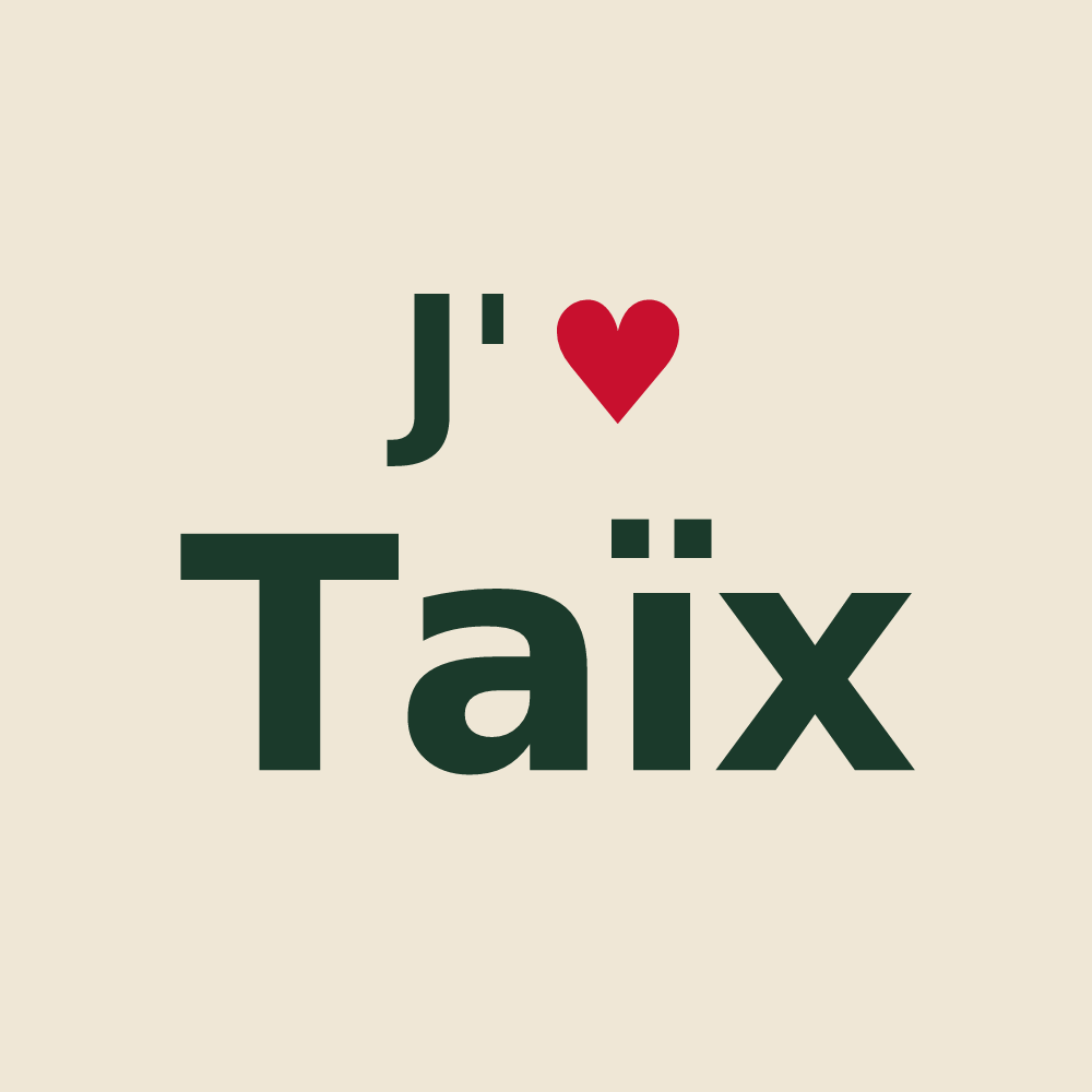 Tote bag personnalisé Taïx — design J'aime Taïx