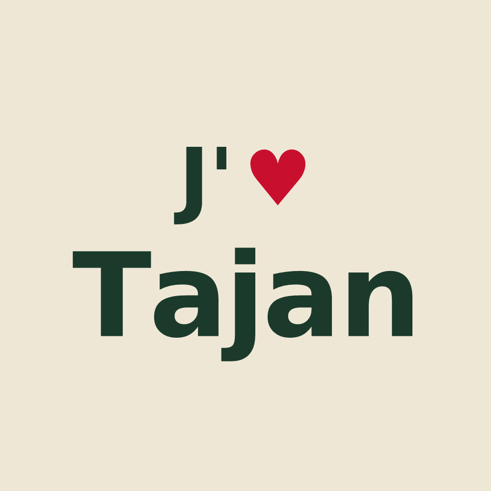 Tote bag personnalisé Tajan — design J'aime Tajan