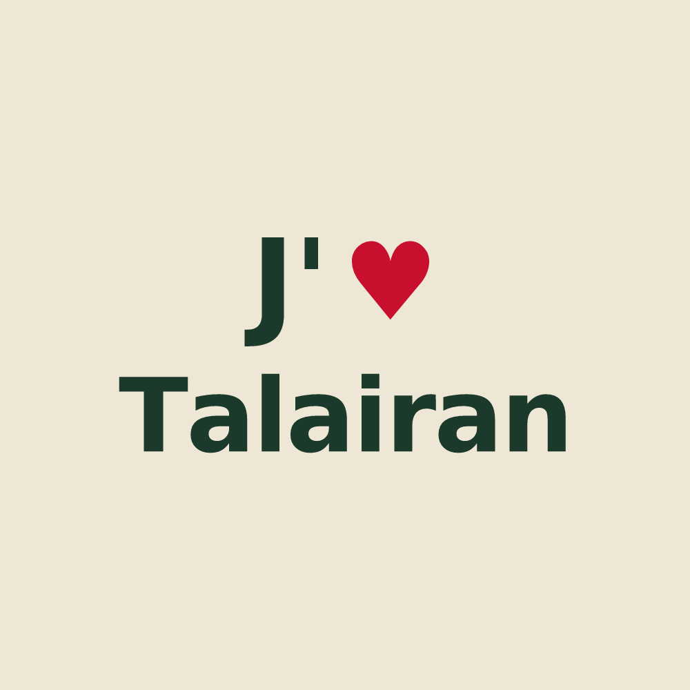 Tote bag personnalisé Talairan — design J'aime Talairan