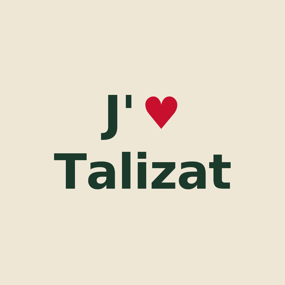 Tote bag personnalisé Talizat — design J'aime Talizat