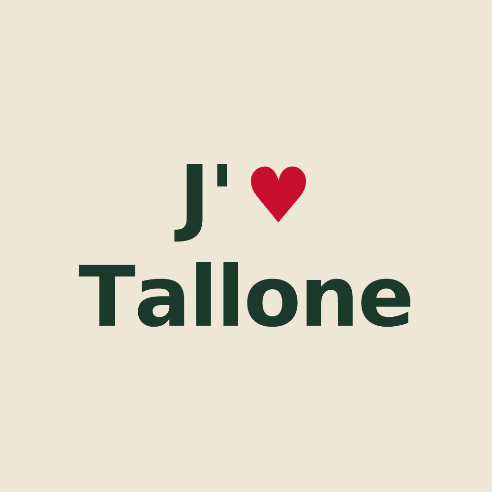 Tote bag personnalisé Tallone — design J'aime Tallone