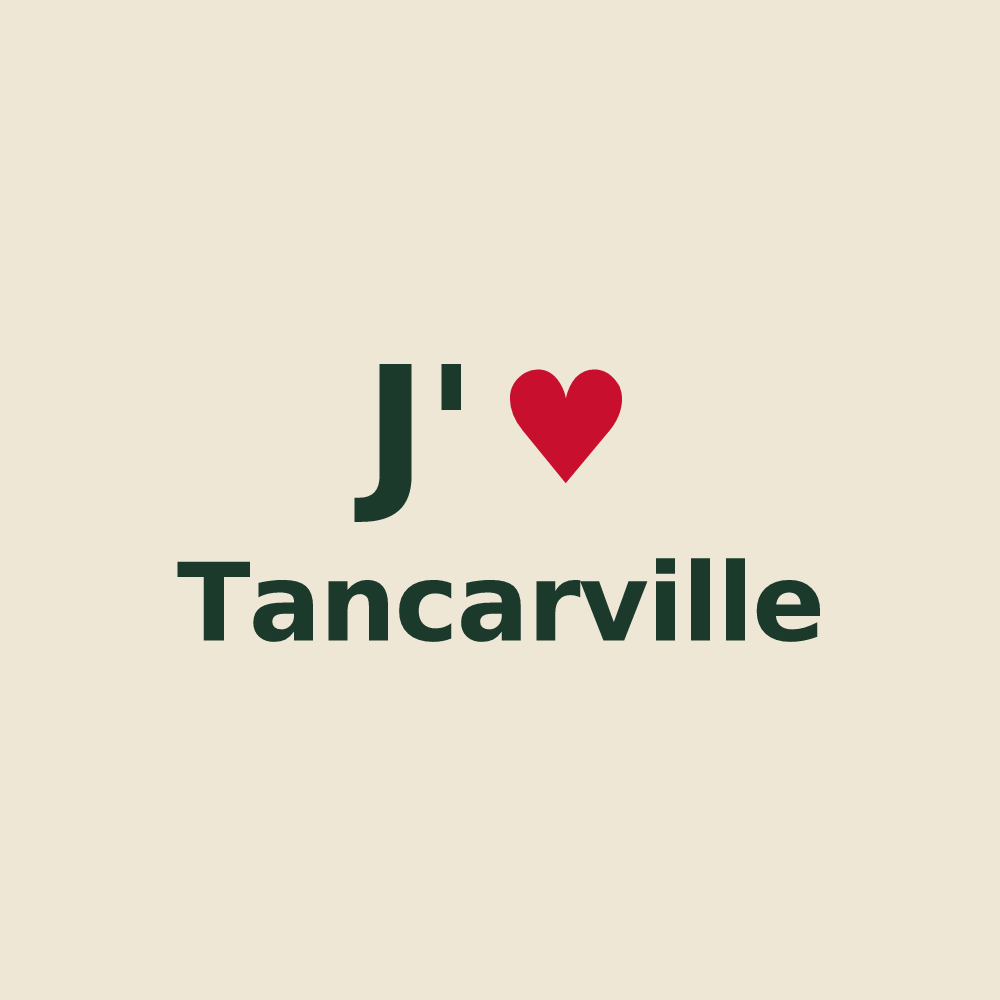 Tote bag personnalisé Tancarville — design « J'aime Tancarville » imprimé sur le tote bag