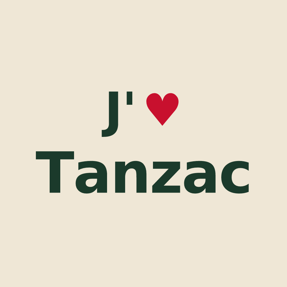 Tote bag personnalisé Tanzac — design J'aime Tanzac