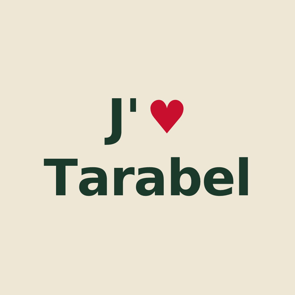 Tote bag personnalisé Tarabel — design J'aime Tarabel