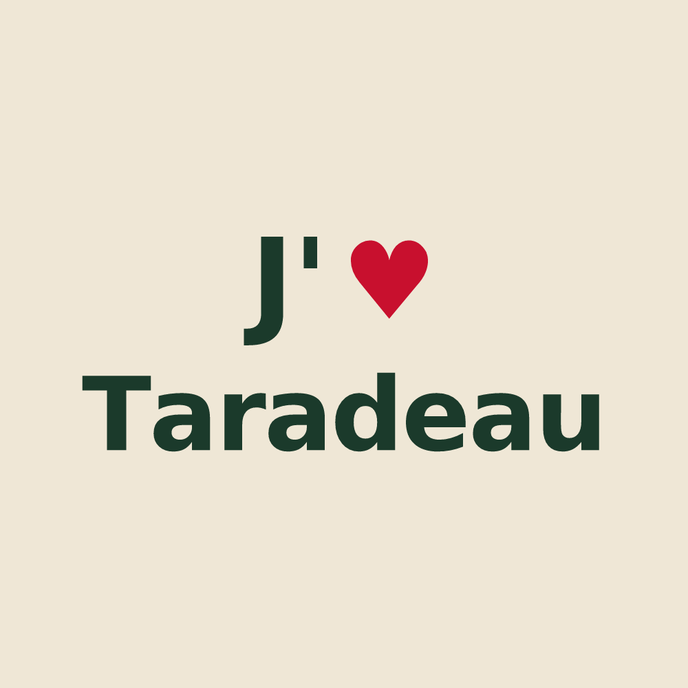 Tote bag personnalisé Taradeau — design J'aime Taradeau