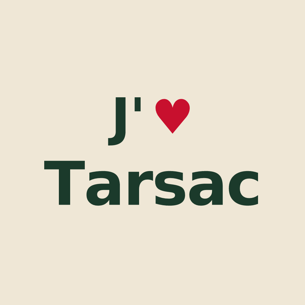 Tote bag personnalisé Tarsac — design J'aime Tarsac