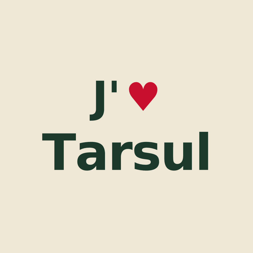 Tote bag personnalisé Tarsul — design « J'aime Tarsul » imprimé sur le tote bag