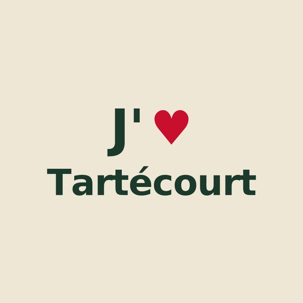 Tote bag personnalisé Tartécourt — design J'aime Tartécourt