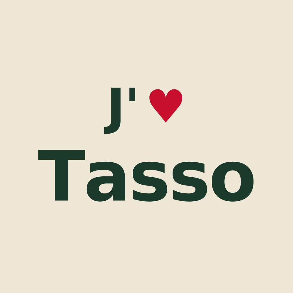 Tote bag personnalisé Tasso — design J'aime Tasso